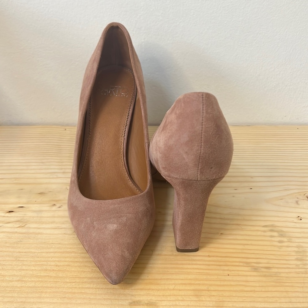 Size 7 - Blush Pink - Suede - Franco Sarto Block Heels